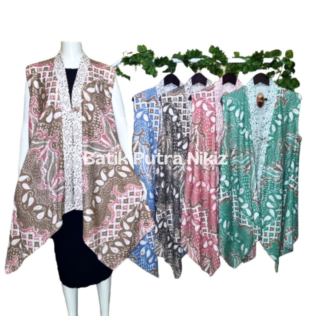 [COD] Setelan Wanita Outer Yukensi Kulot layer Motif Daun