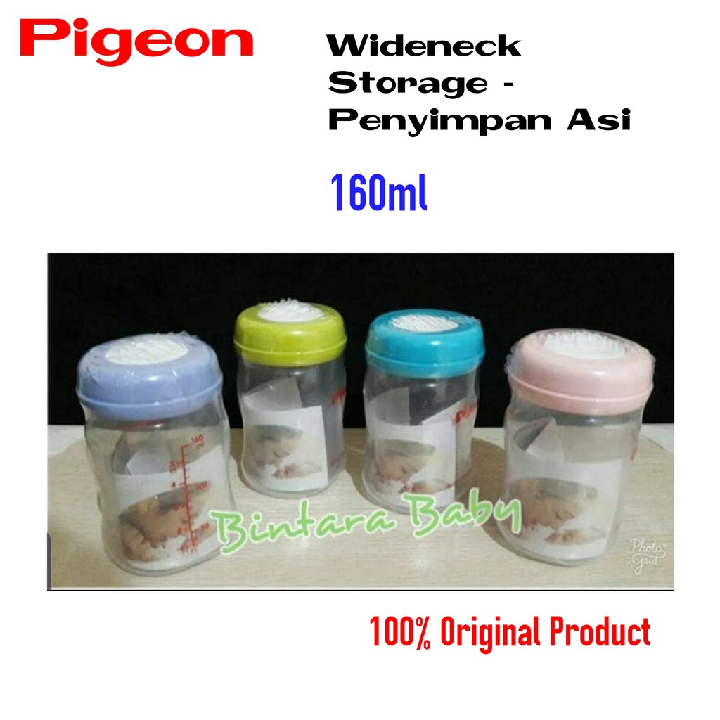 ORIGINAL Botol Asip Pigeon 160ml Penyimpan Asi Storage / Storage Cup Pigeon Wideneck Bisa Jadi Botol Susu Pigeon