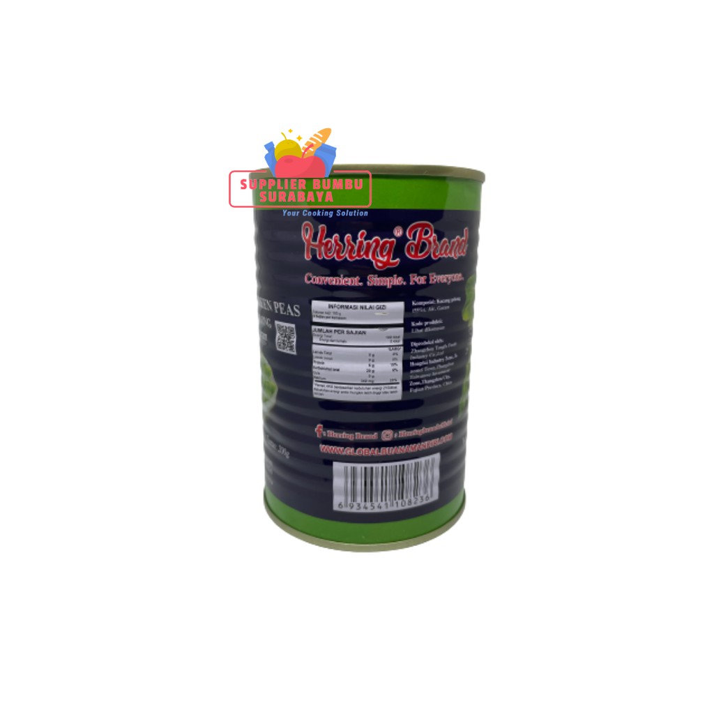 Herring Brand - Canned Green Peas / Kacang Polong Kaleng 400g