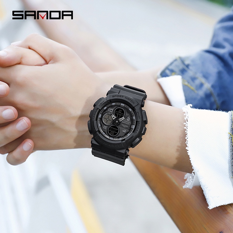 SANDA 6027 Jam Tangan Pria Digital Analog Tali Rubber Shockproof Anti Air WATCHKITE WKOS