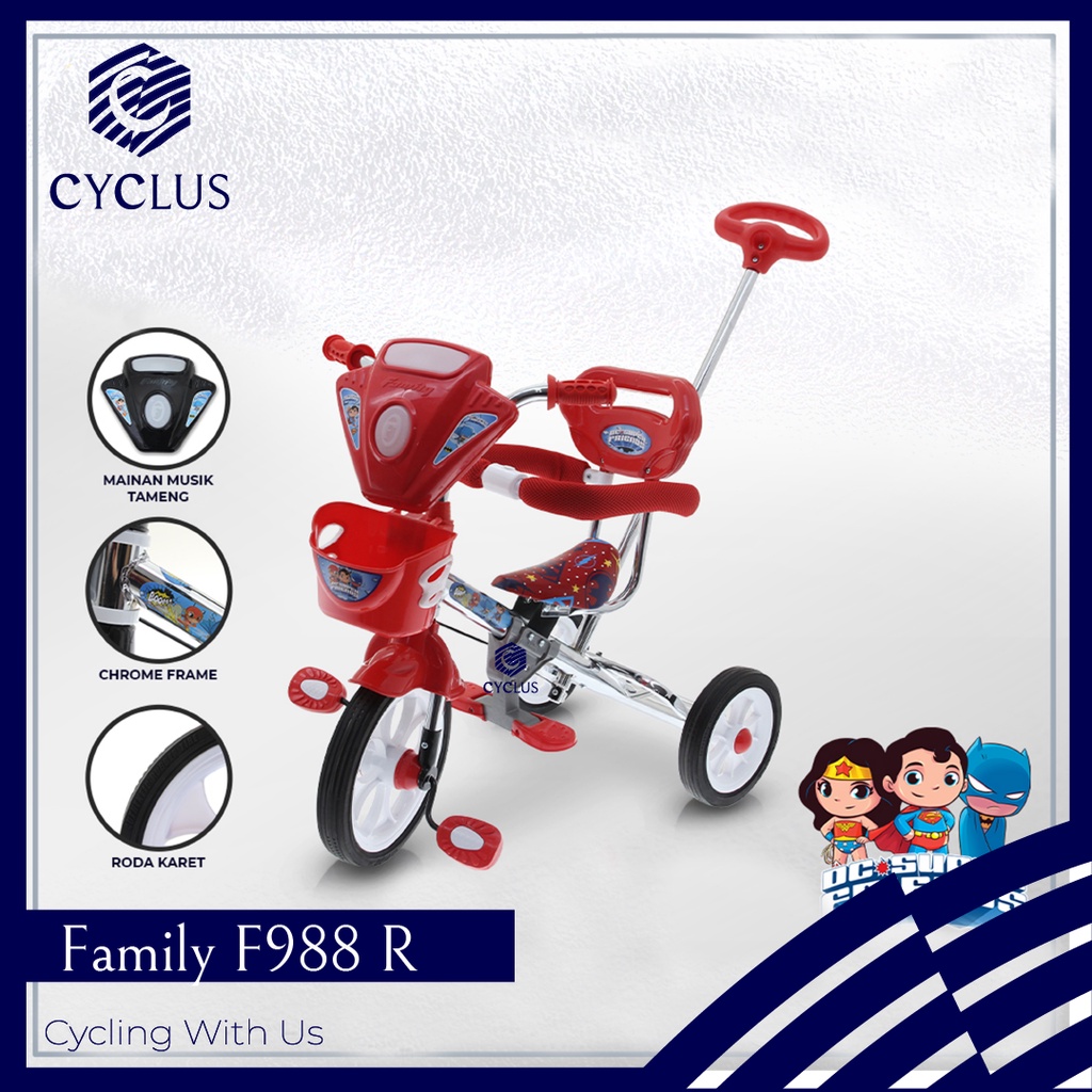 GRAB - Sepeda Anak Family F 988 R 988R Roda TIga