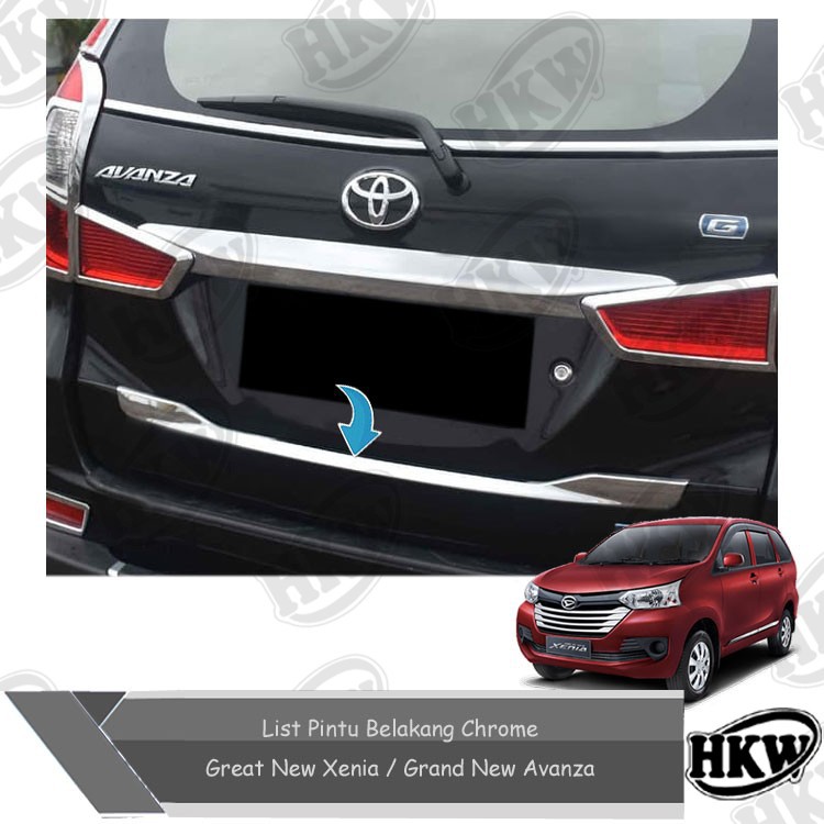 List Pintu Belakang Rear Door Trim Chrome Mobil Great Xenia