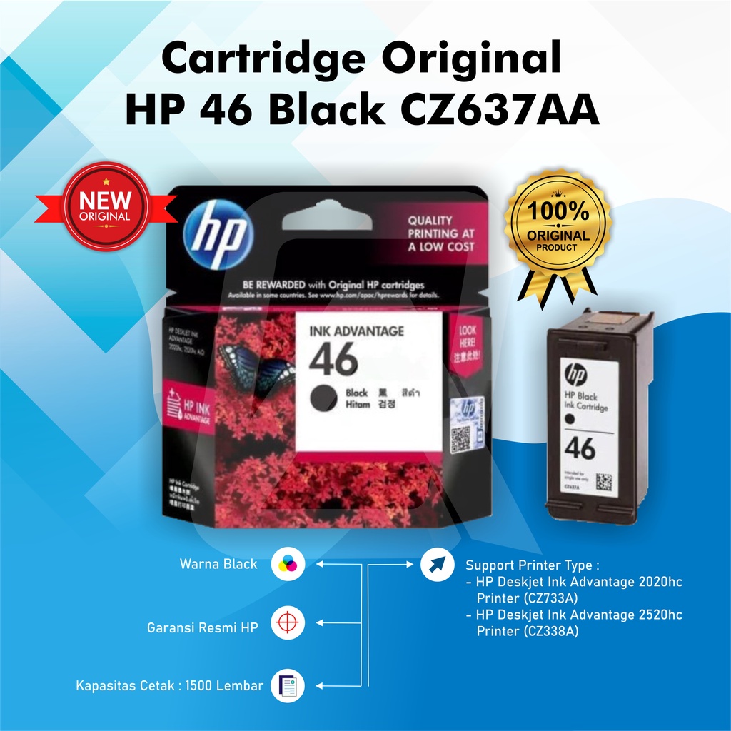 Tinta HP 46 Black Original Ink Cartridge