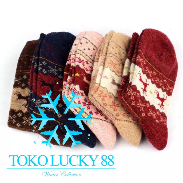 IMPORT Sock Wool Rusa Kaos Kaki Rajut Wool Rusa Blend Cristmast Natal