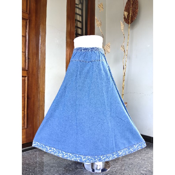 Rok Jeans Wanita / Rok Panjang Wanita / Rok Bordir / Rok Jeans Murah / Rok Cantik