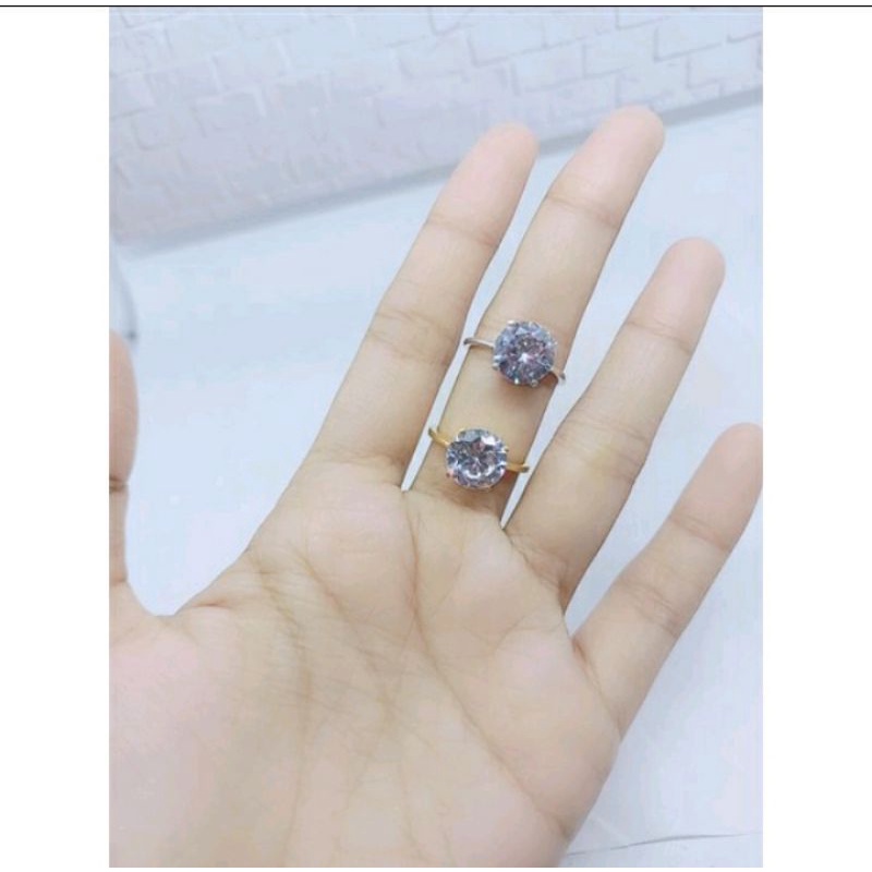 CINCIN PERAK ASLI SILVER 925 LAPIS EMAS/CINCIN SOLITAIRE(DESI)MP SEDANG/ASLI SILVER/CINCIN FASHION TERBARU