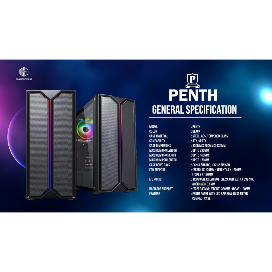 Casing CUBE GAMING PENTH - ATX / Casing PC Gaming