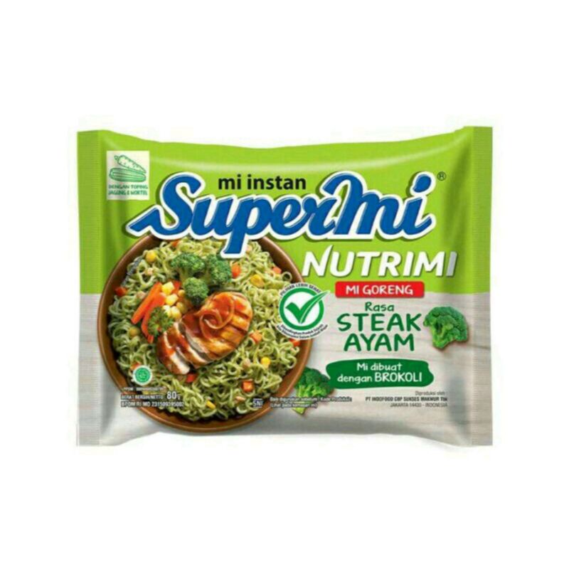 Mie Instant Supermi Nutrimi Mie Goreng Rasa Steak Ayam