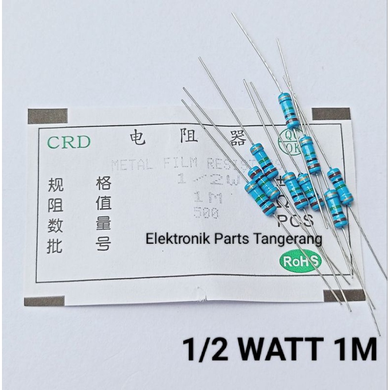 (10 Buah) RESISTOR 1/2 WATT 1M OHM RESISTOR 1/2W 1M OHM RESISTOR 1/2WATT 1M OHM RESISTOR 1/2W 1M