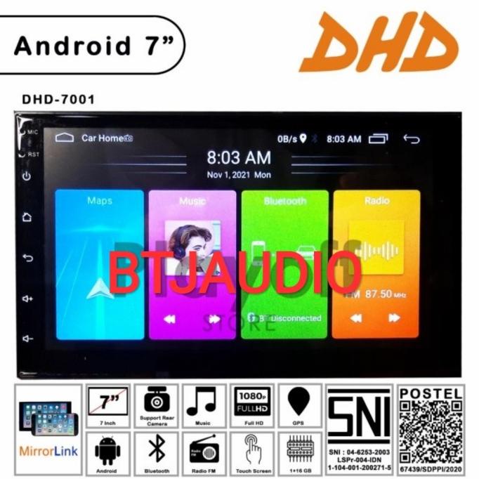 Head Unit Tape Tv Mobil Double Din Os Android Dhd 7 Inch + Kamera