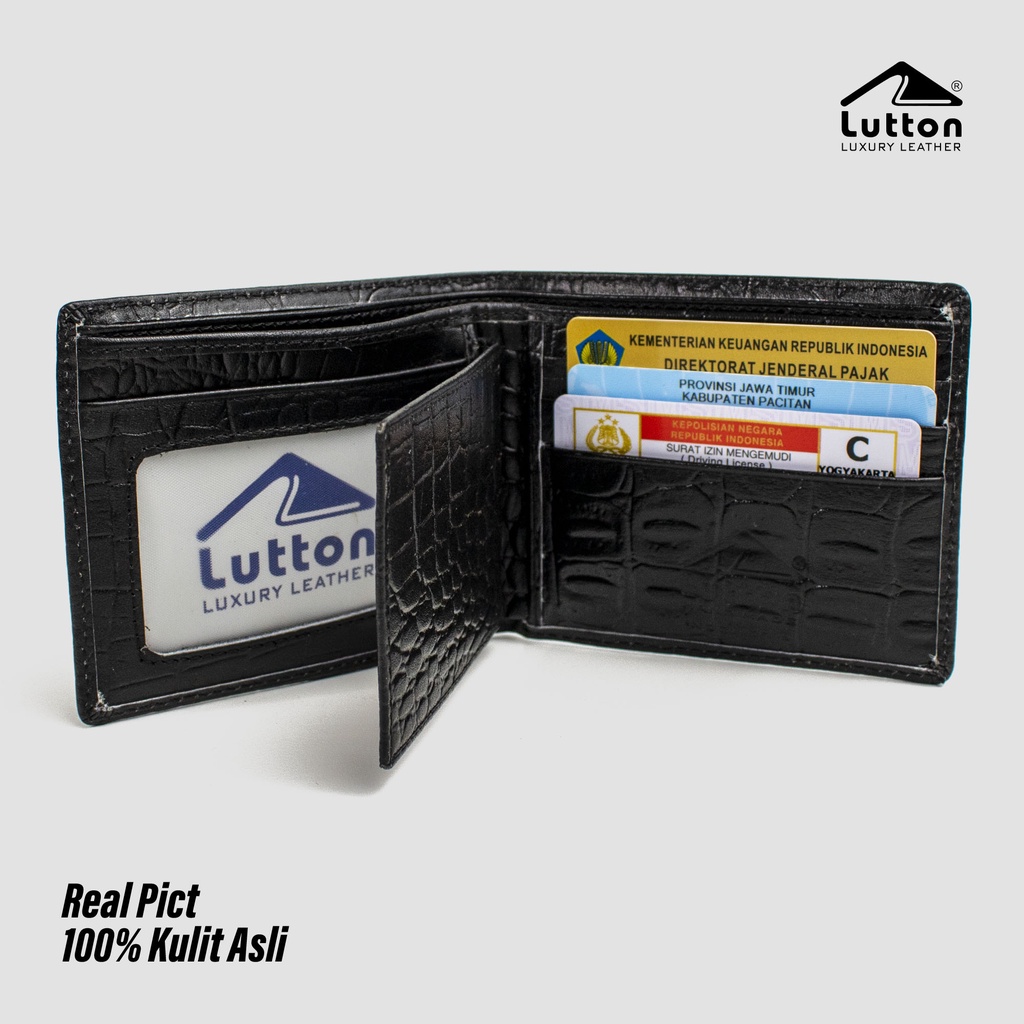 LUTTON - dompet kulit lipat 3 - DOMPET KULIT SAPI ASLI PULL UP &amp; KULIT BUAYA