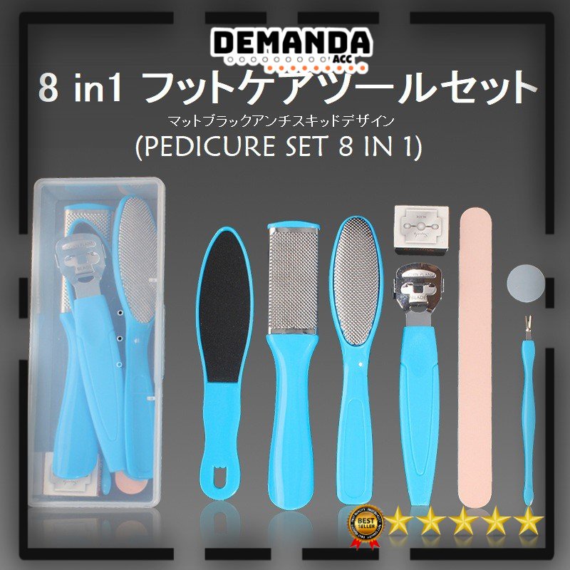 Alat Perawatan Kaki Manicure Pedicure Foot Care Scraper Set 8 in 1 Pedicure Set