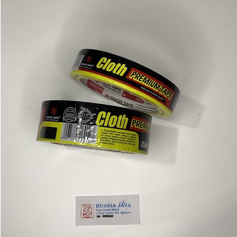 

NACHI Lakban Kain Hitam Isolasi Premium Cloth Tape 1 1.5 2” inch x 12 meter