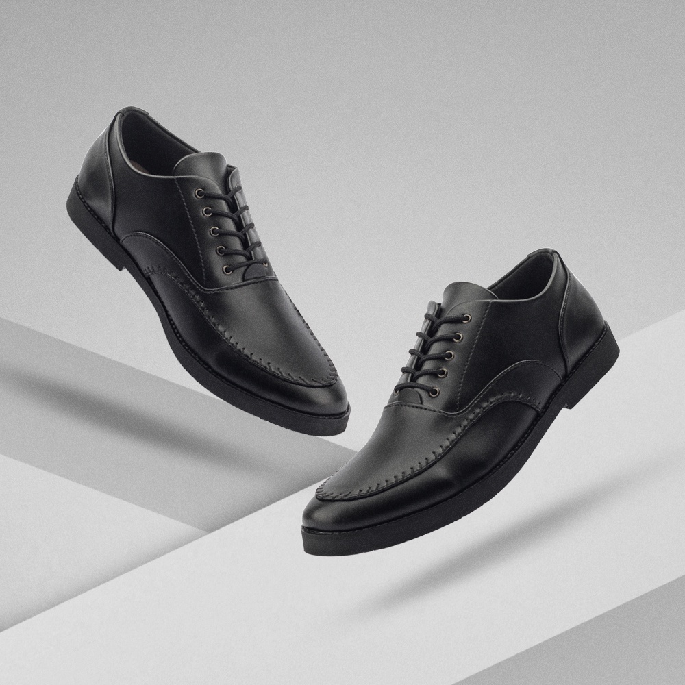 BOLTON BLACK ORIGINAL x GIANT FLAMES Sepatu Formal Ful Hitam Tali Pria Pantofel Kerja Kantor Dinas Resmi Guru Kantoran Pesta Undangan Wedding Kondangan Nikah Wisuda Kuliah Oxford Semi Kulit Premium Footwear Big Size Jumbo Ukuran Besar 44 45 Keren Terbaru