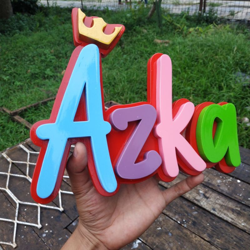 Hiasan Huruf Timbul sudah termasuk tatakan. Hiasan rumah, nama kamar, dekorasi toko, nama usaha, nam