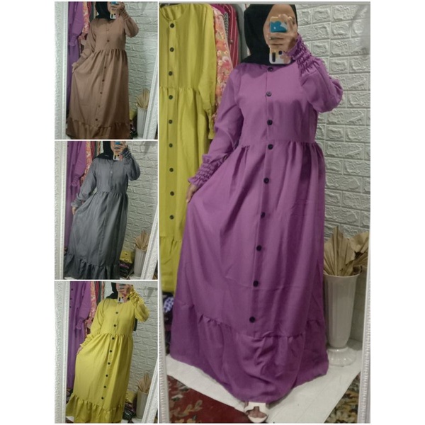 Alula dress gamis busui gamis polos simple tapi mewah