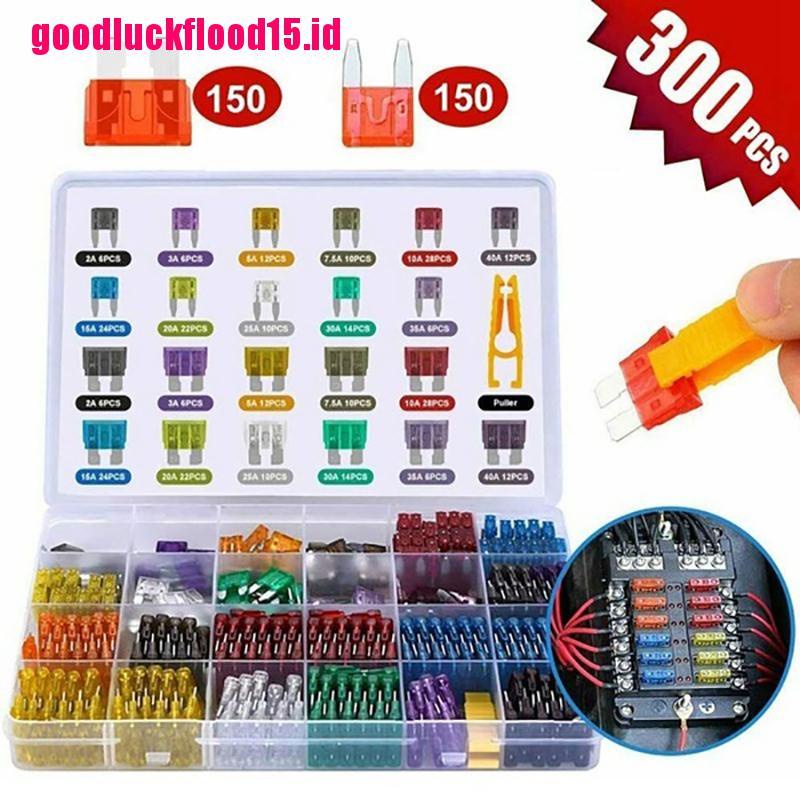 {LUCKID}300/120/60Pcs Truck Blade Car Fuse Kit The Fuse Insurance Insert Auto Accessorie