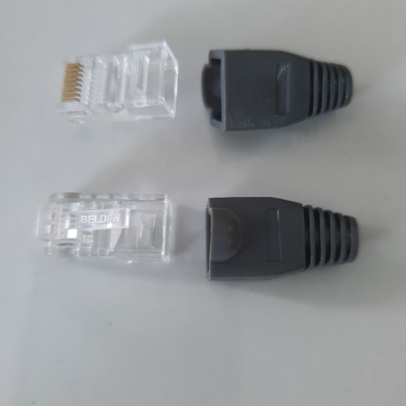 2 PASANG RJ45 BELDEN CAT 5 DAN BOOT