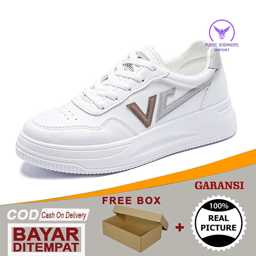 Sepatu Sneakers Import Cewek Dewasa Terbaru Casual Wanita Korea Kekinian Perempuan
