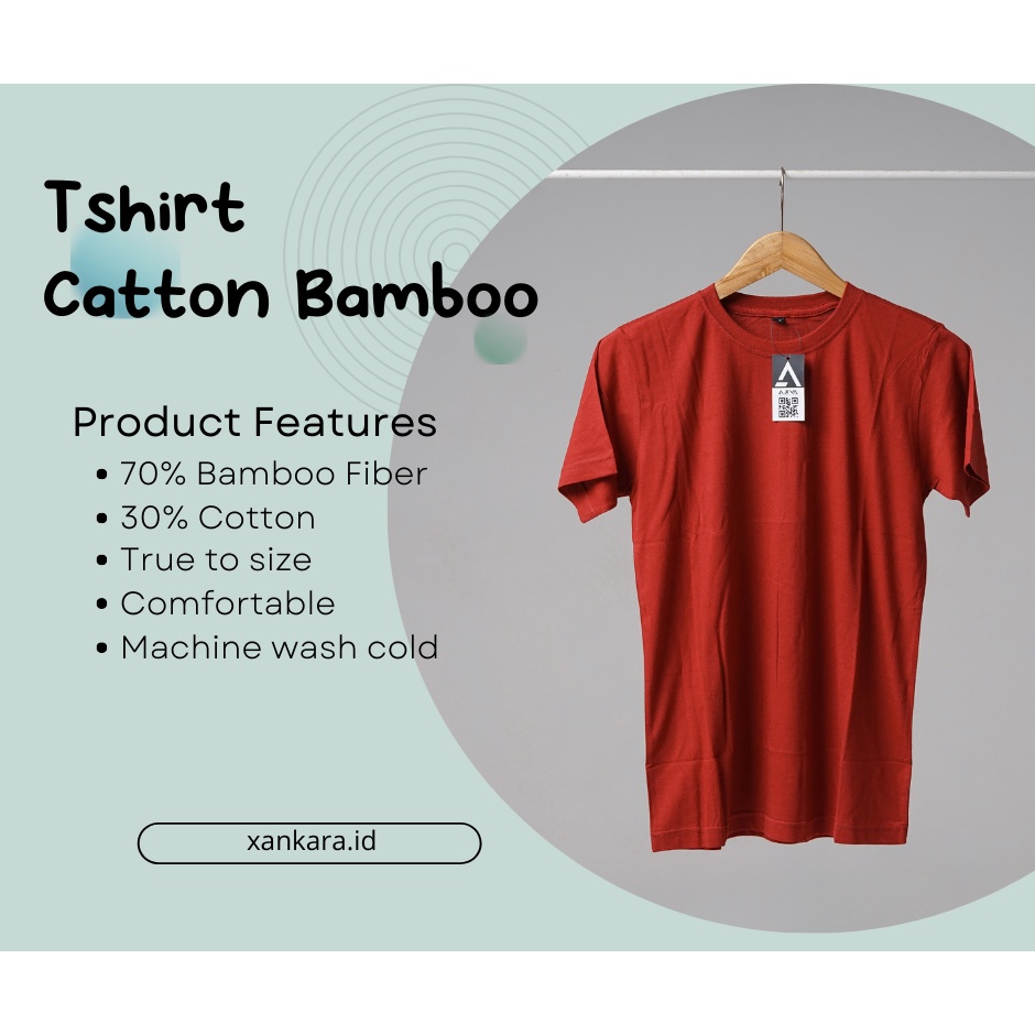 T-Shirt Catton Bamboo | Kaos Polos Katun Bambu Lengan Pendek 30S