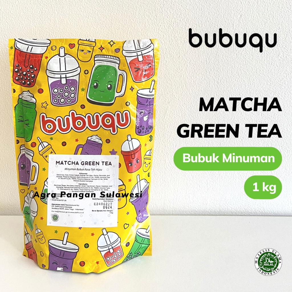 

Bubuk Minuman MATCHA GREEN TEA 1kg Bubuqu Powder Drink Premix Rasa Teh Hijau Latte 1000gram