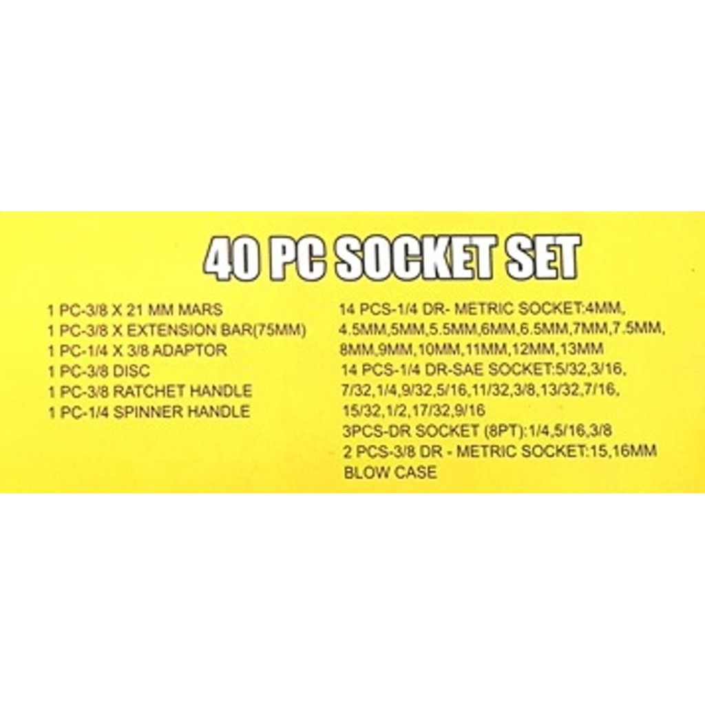 Kenmaster Kunci Sok 40 Pcs / Kunci Sock 40 Pcs / Kunci Socket Set 40 Pcs