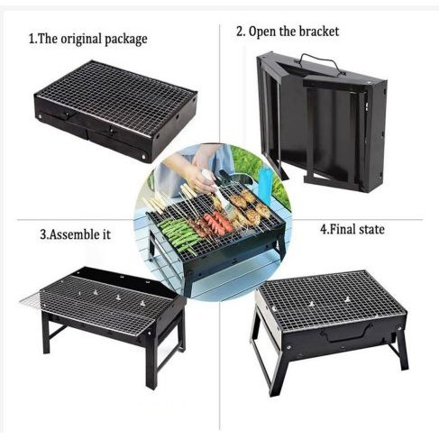 [TOSERBA_EMAK] -  PEMANGGANG LIPAT MULTIGUNA - PORTABLE BBQ GRILL JAGOO 35 CM