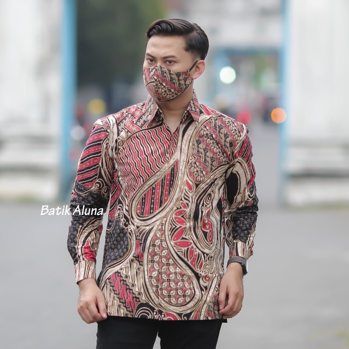 Baju Batik Pria Lengan Panjang Modern Original Limited Edition Slim Fit Jumbo Terbaru Kemeja Batik Pria Premium Batik Modern Batik Pria Dewasa Lengan Panjang Premium Mewah Ori Full Furing Reguler FASHION BATIK ALUNA