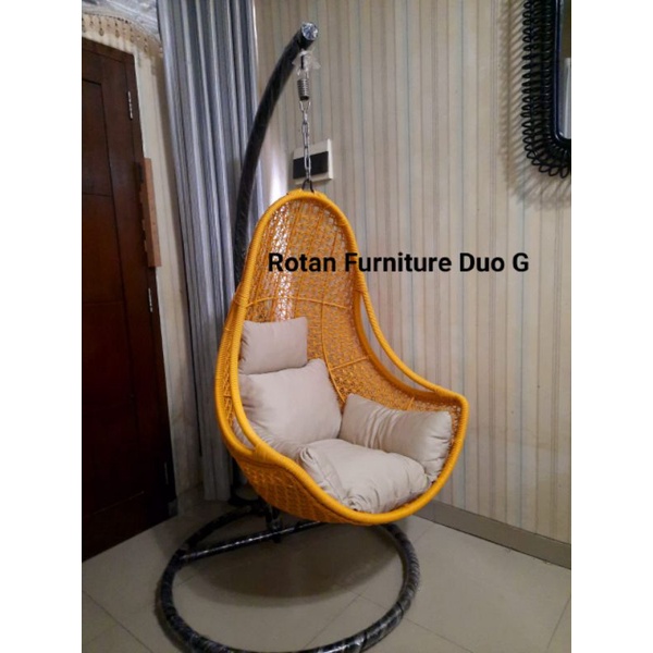 AYUNAN ROTAN GANTUNG PEAR/AYUNAN ROTAN SINTETIS/ROTAN AYUNAN INUL