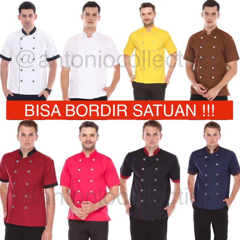 Baju Koki / Chef Jacket UNISEX Lengan Pendek