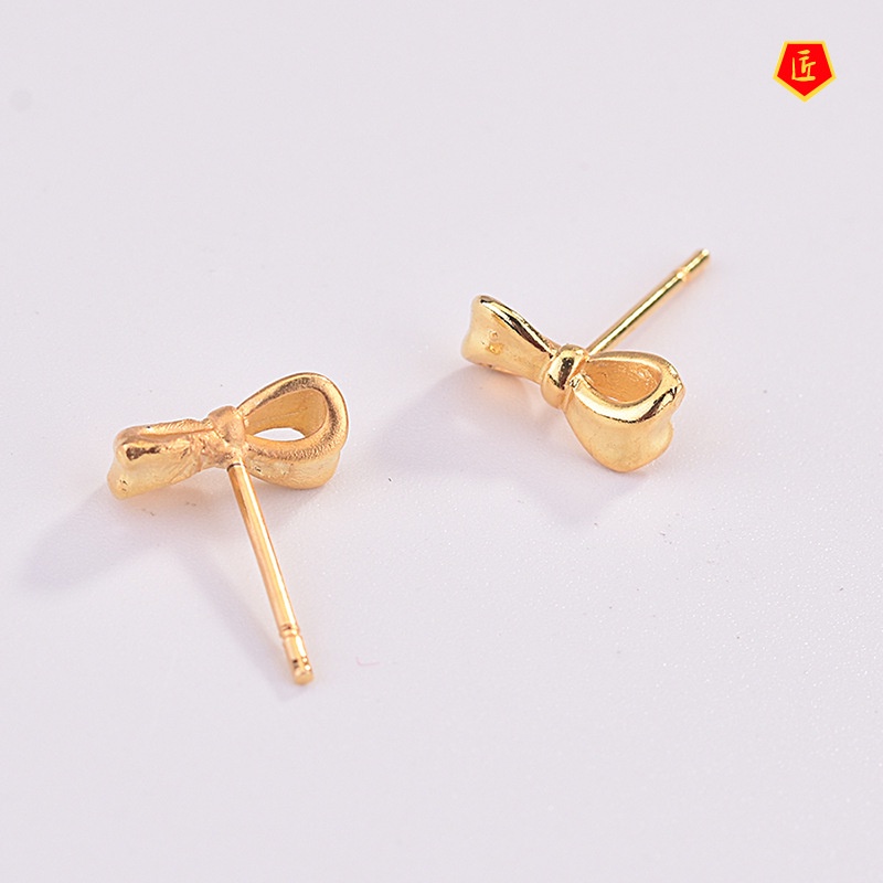 [Ready Stock]Minimalist Bowknot Gold Earrings