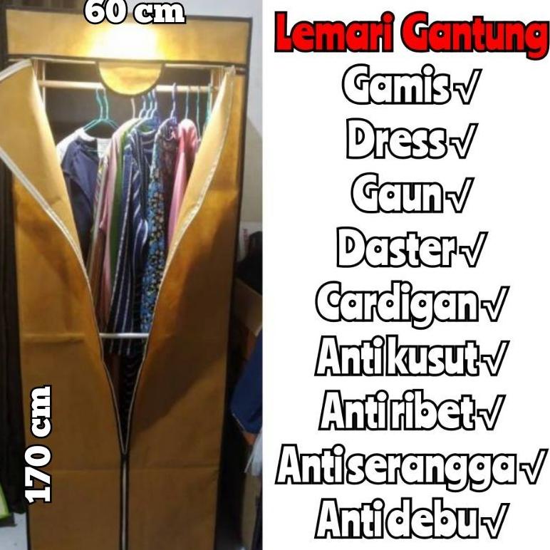 Lemari Gantung Pakaian Baju Gamis Long Dress Tinggi Portable ::..