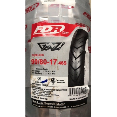 Ban Luar FDR 90/80-17 Ring 17 Genzi Tubeless