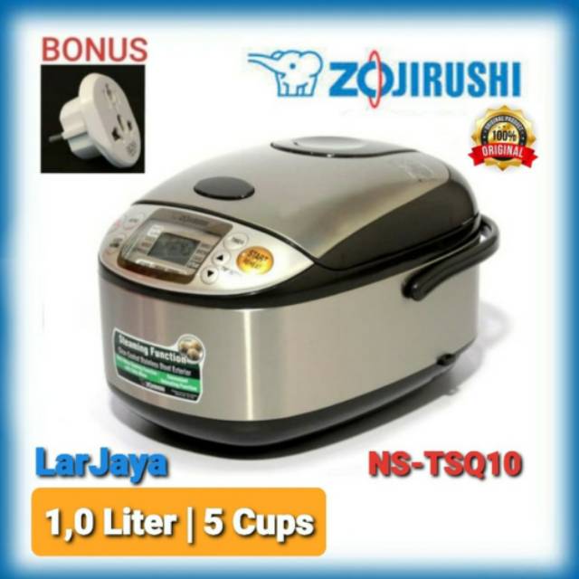 Rice Cooker Zojirushi Ns Tsq10 1 0 Liter 5 5 Cups Shopee Indonesia