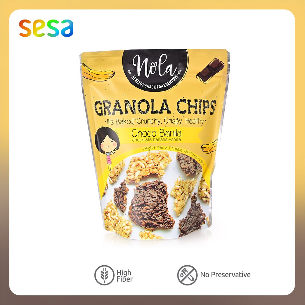 

NOLA Granola Chip Banila 100gr - Snack Cemilan Sehat