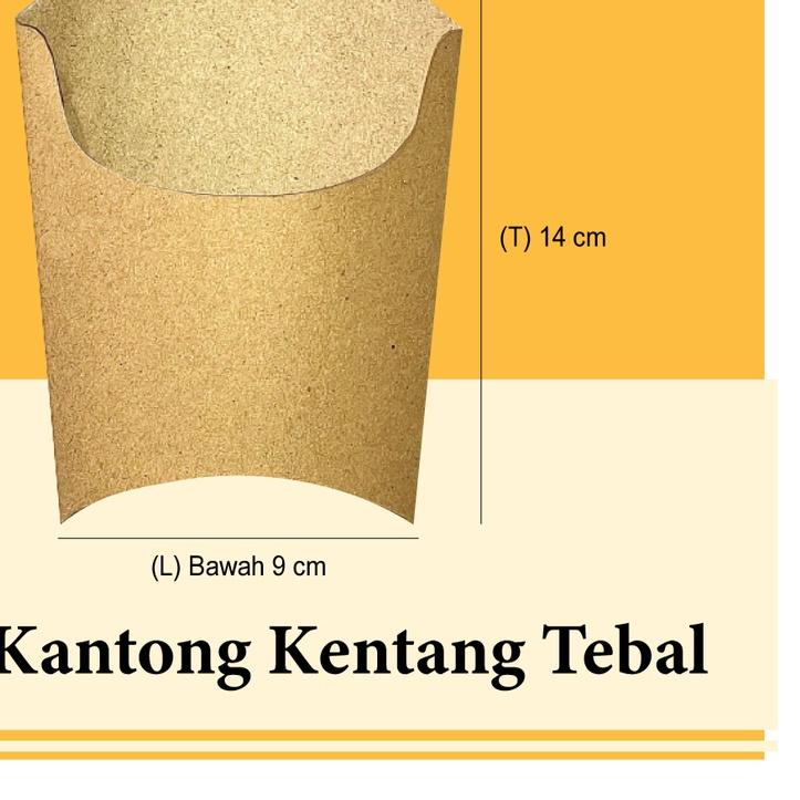 

(Isi 50 pcs) Kertas Kantong Kentang Goreng Bahan Kraft Coklat Tebal