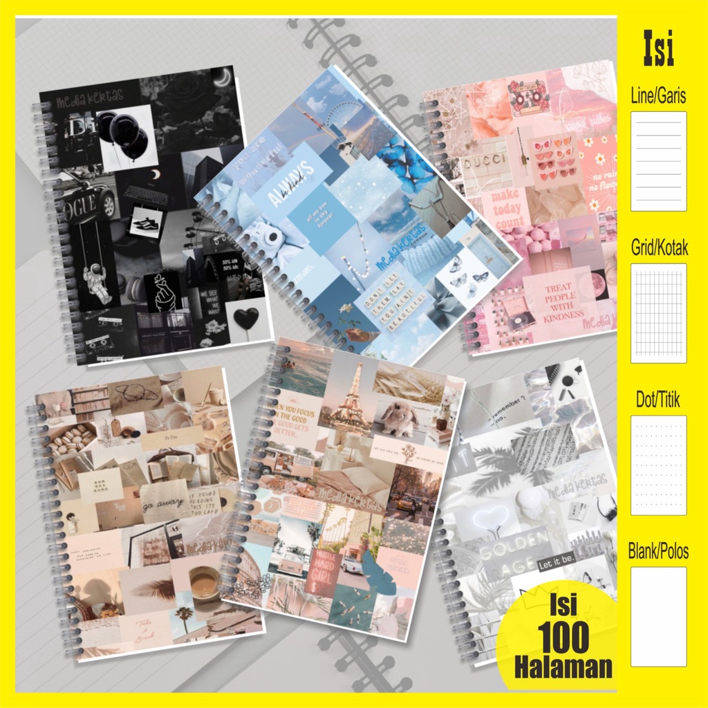 

NOTEBOOK/JURNAL GRID/DOTTED/ BLANK/LINE A5 MURAH BUKU KULIAH TULIS