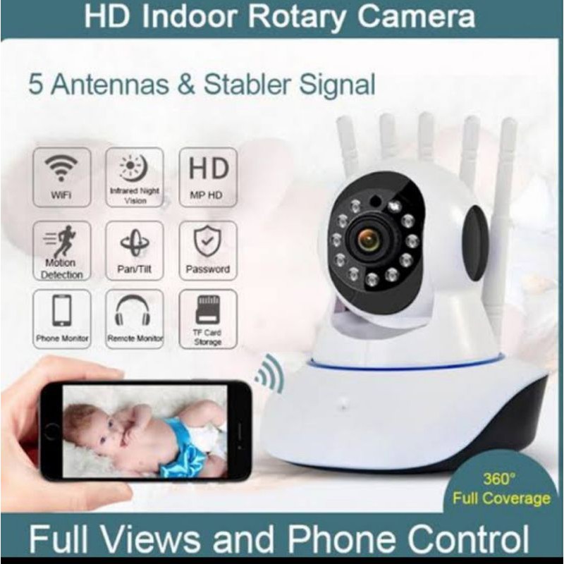 CCTV WIRELESS WIFI CAMERA FULL HD 1080P 5 ANTENA KUALITAS BAGUS