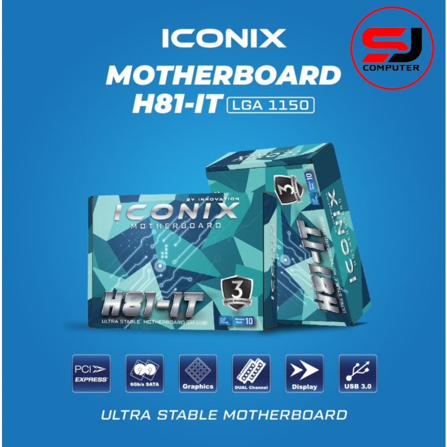 Motherboard Iconix H81 IT (Mobo Gen 4 LGA 1150 H81 DDR3 USB3 HDMI)