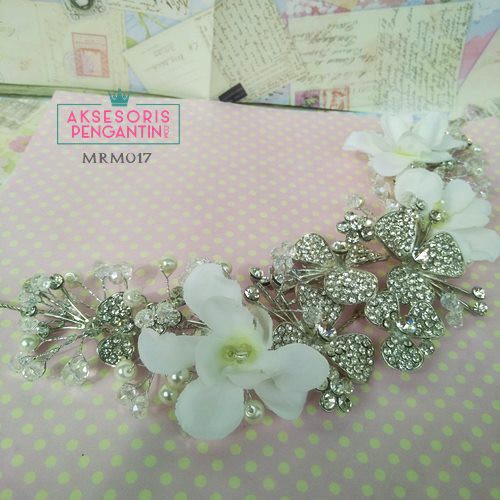 [BISA COD] AKSESORIS BRIDAL HIASAN RAMBUT TIARA PENGANTIN HEADPIECE BUNGA MRM017