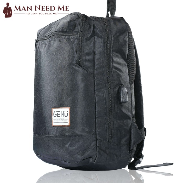 Tas Ransel Pria/Cowo GEHU - Tas Backpack Cordura HITAM FREE RAINCOVER