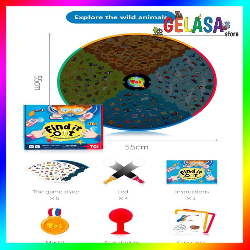 Gelasa Mainan Toi Find It Out with Flashlight Detective Board Game