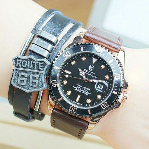 Jam Tangan Pria Rolex Submariner Tali Kulit - Jam Tangan Rolex Submariner - Rolex Free Tali Kulit