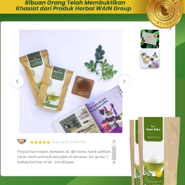 

M0Q TEH CELUP DAUN KELOR : 100% Organik Anti-Kanker, Diabetes, Tingkatkan Imunitas dan Kekebalan Tu