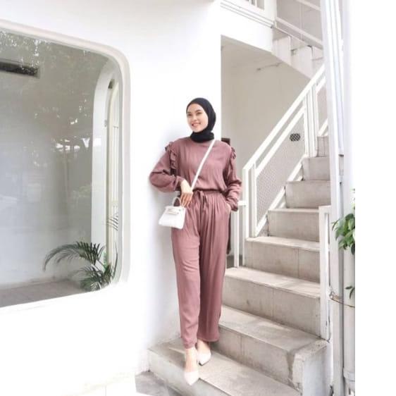 New - RUBY SET Rayon Crincle  stelan wanita polos kekinian 2022 | setelan wanita 2022 | stelan wanit