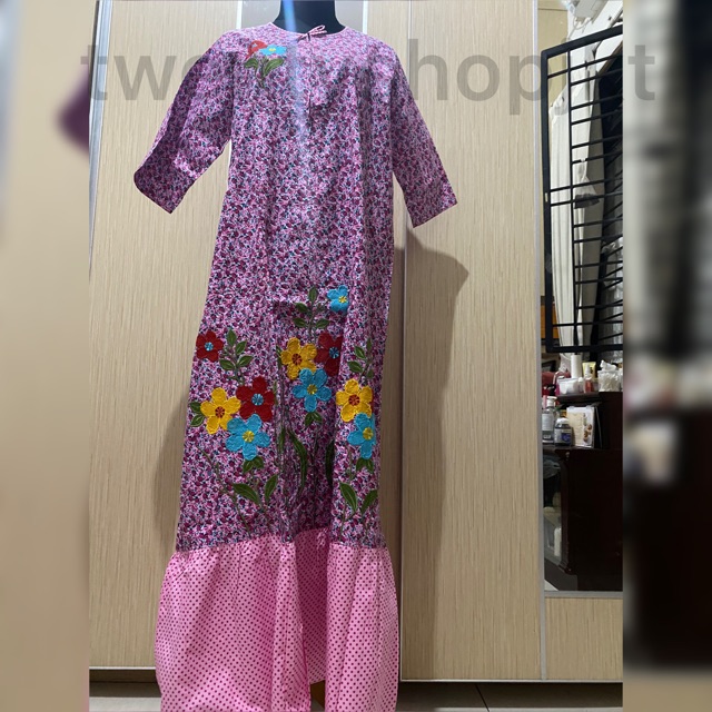 DASTER PANJANG LENGAN SESIKU MEREK OMAH DASTER EVA  SIZE M