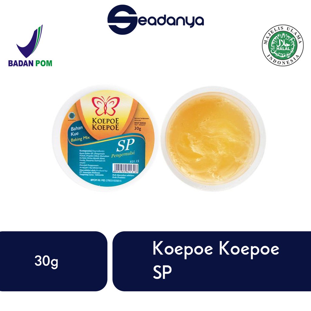 

SP Pengemulsi 30g dan 70gr Koepoe Koepoe - Halal MUI & BPOM