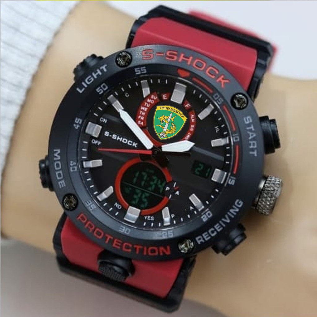 (EXCLUSIVE) Jam Tangan PERSEBAYA Double Time - Tali Merah