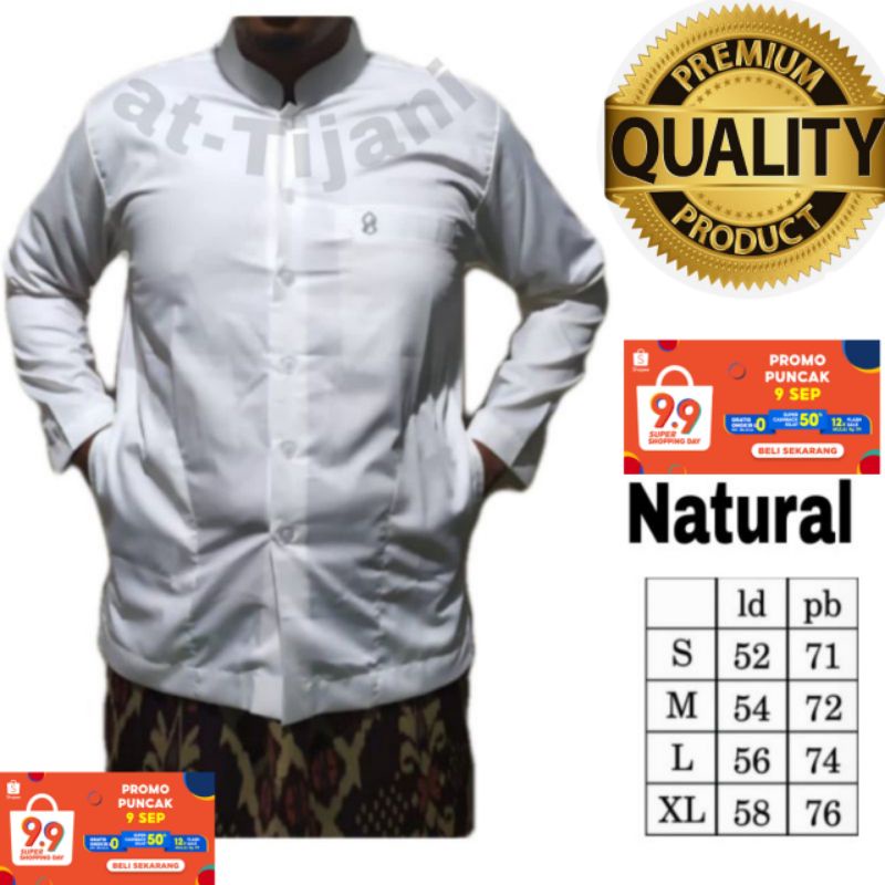 baju muslim//koko terompah At tijani semi jass pria dewasa