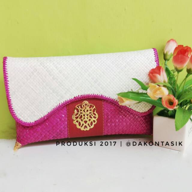 DT-1774 DOMPET PESTA BUTTERFLY SEKAT ANYAMAN PANDAN